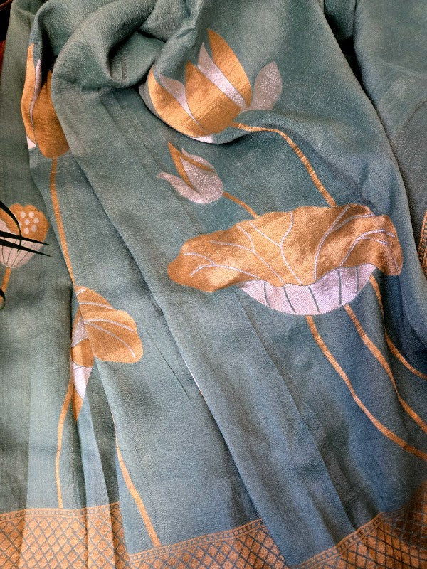 Tussar Georgette Banarsi Silk Saree