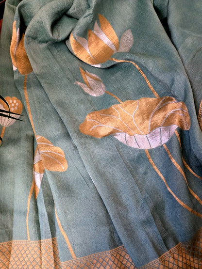 Tussar Georgette Banarsi Silk Saree