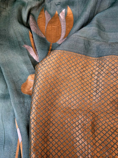 Tussar Georgette Banarsi Silk Saree