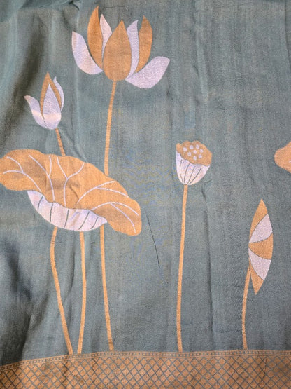 Tussar Georgette Banarsi Silk Saree