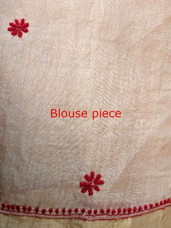 Tissue Chanderi Chikankari Saree