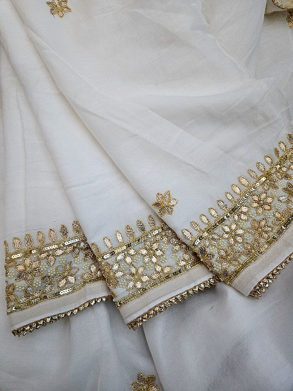 Pure Mul  Cotton Zardozi Saree