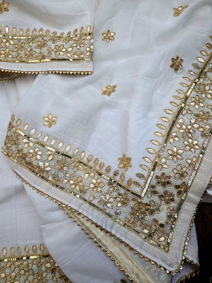 Pure Mul  Cotton Zardozi Saree