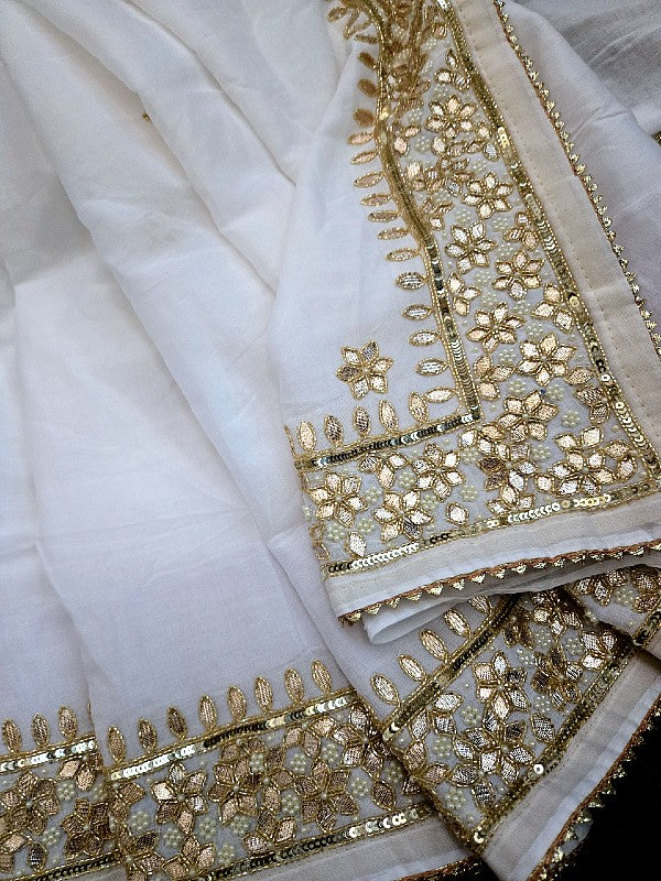 Pure Mul  Cotton Zardozi Saree