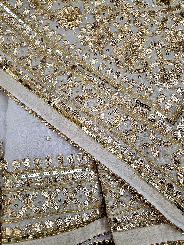 Pure Mul Cotton Zardozi Saree