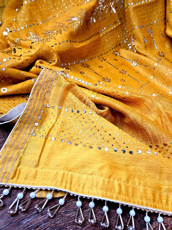 Silk Moonga Kamdani Saree