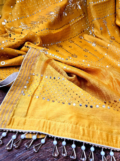 Silk Moonga Kamdani Saree