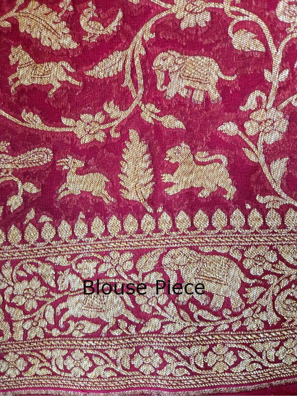 Block Print Khaddi Georgette Banarsi