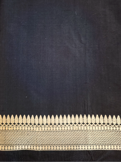 Black Meena Katan Silk Banarsi Saree