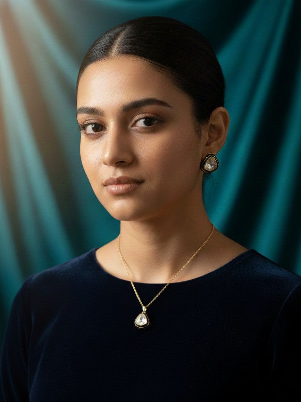 Moissanite Pendant and Earrings Set