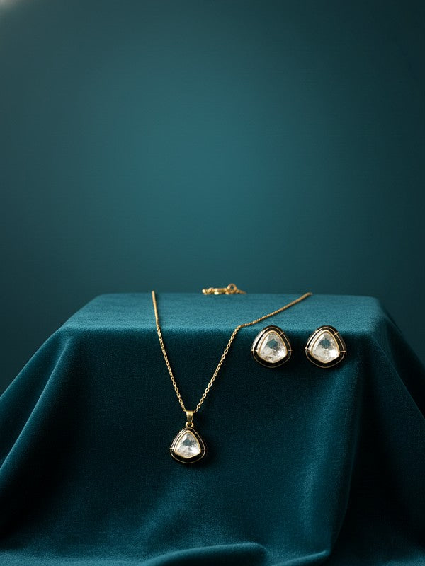 Moissanite Pendant and Earrings Set