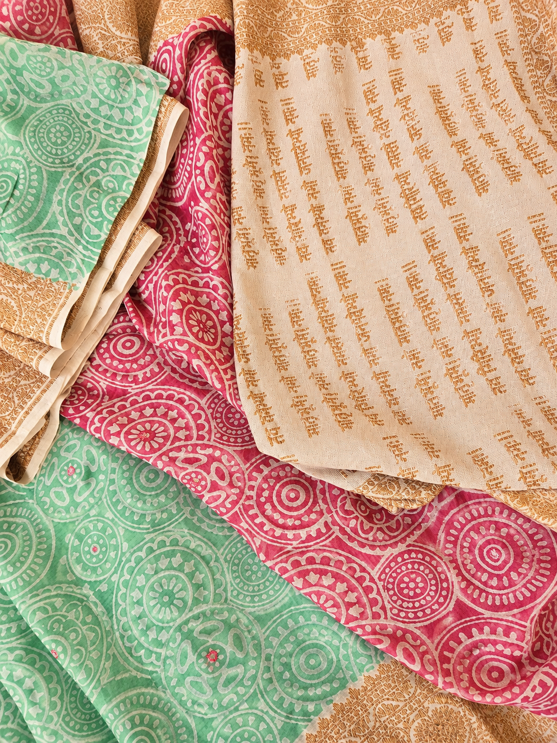 Block Print Khaddi Georgette Banarsi