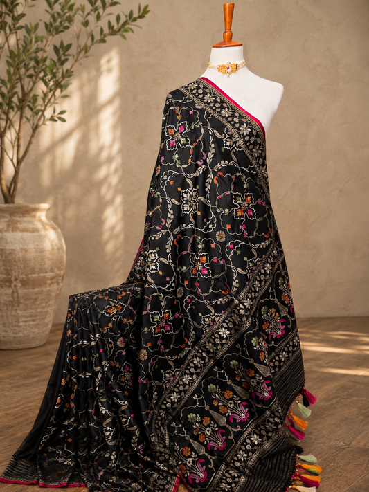 Ektara Silk Banarsi Jamdani Saree