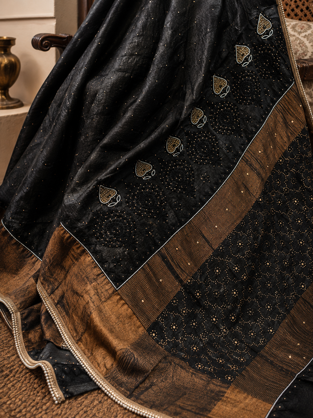 Pure Tussar Chikankari Saree