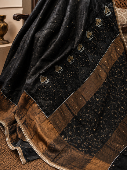 Pure Tussar Chikankari Saree
