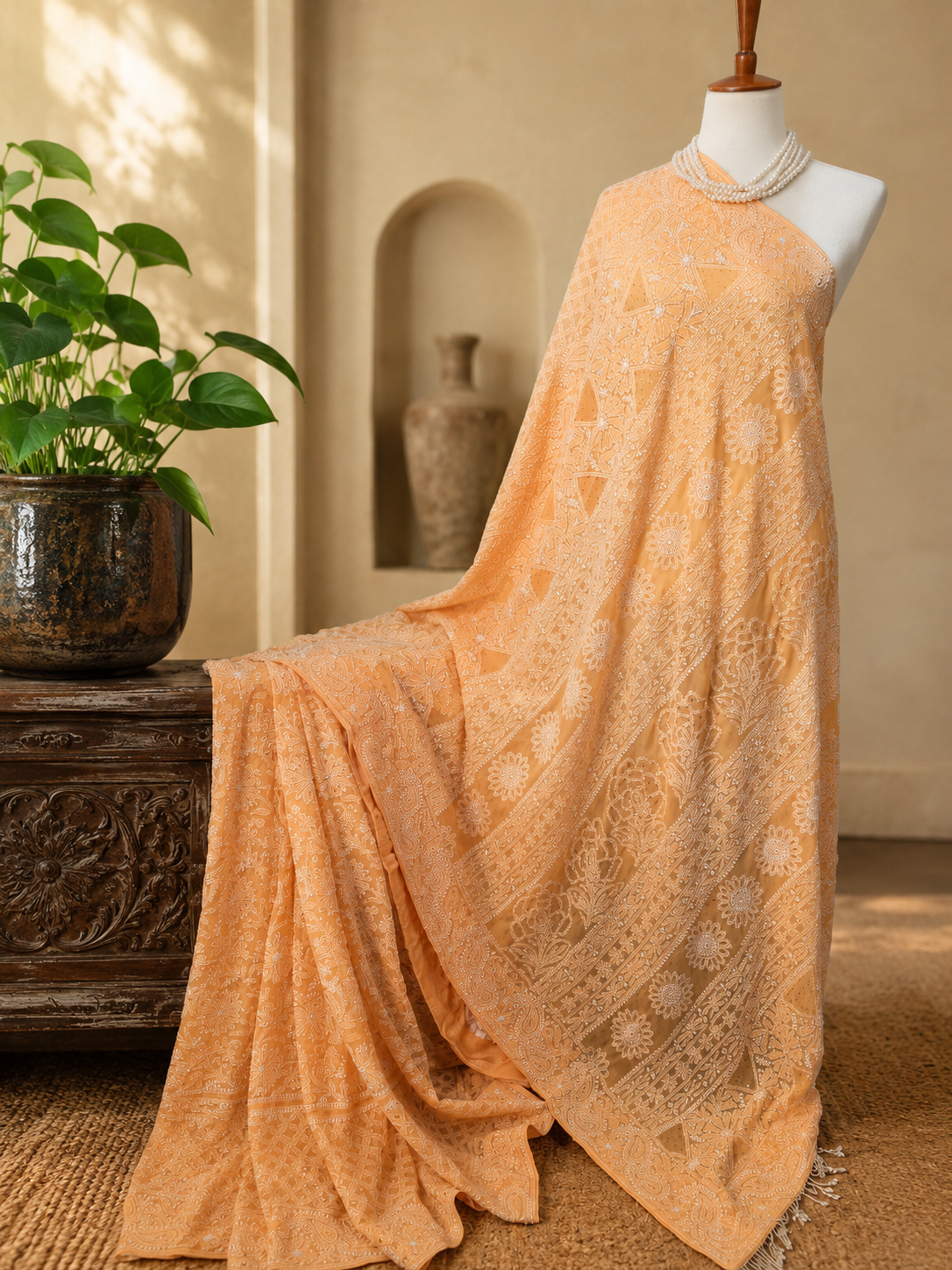 Pure Georgette Chikankari Saree