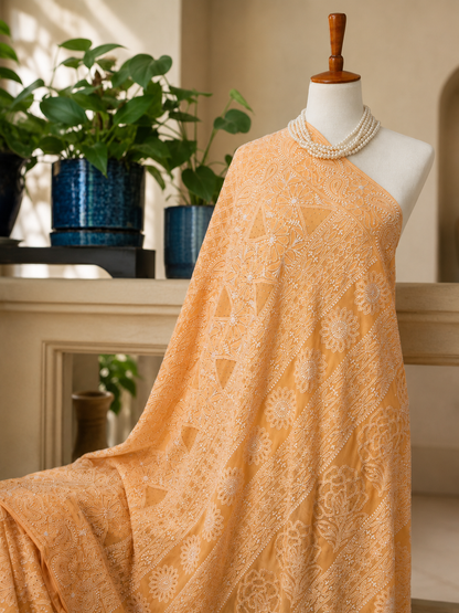Pure Georgette Chikankari Saree