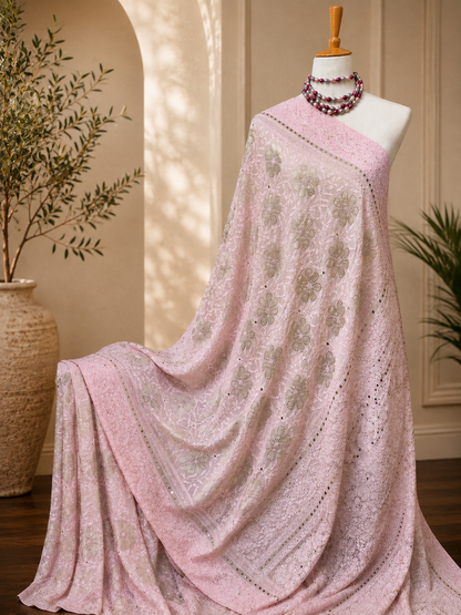 Pure Georgette Kamdani Chikankari Saree