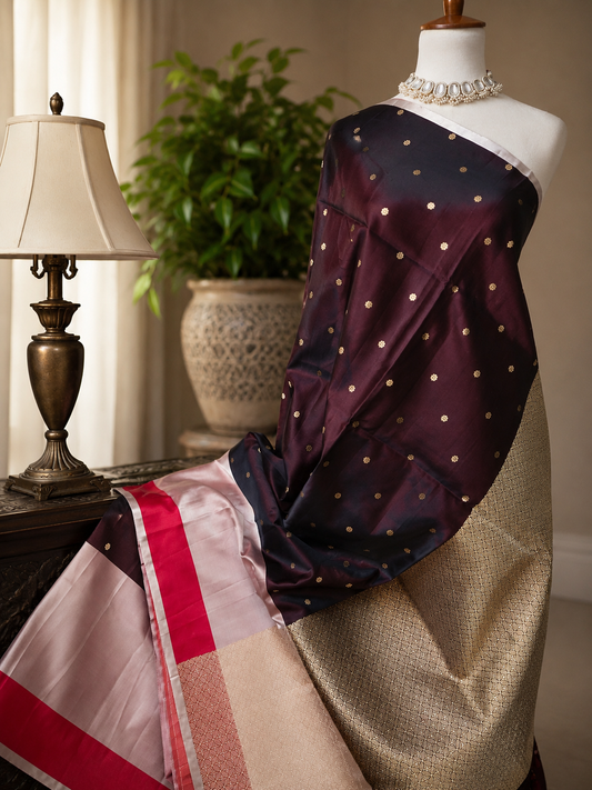 Contemporary Double Katan Banarsi Saree