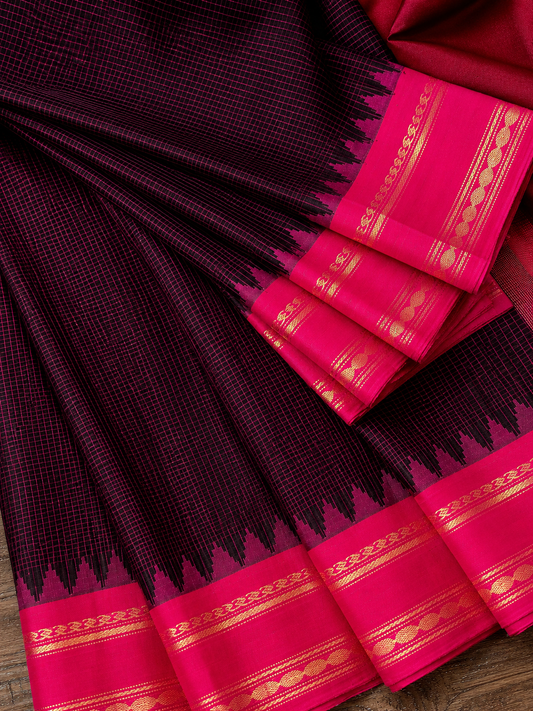Black Silk Gadwal Saree