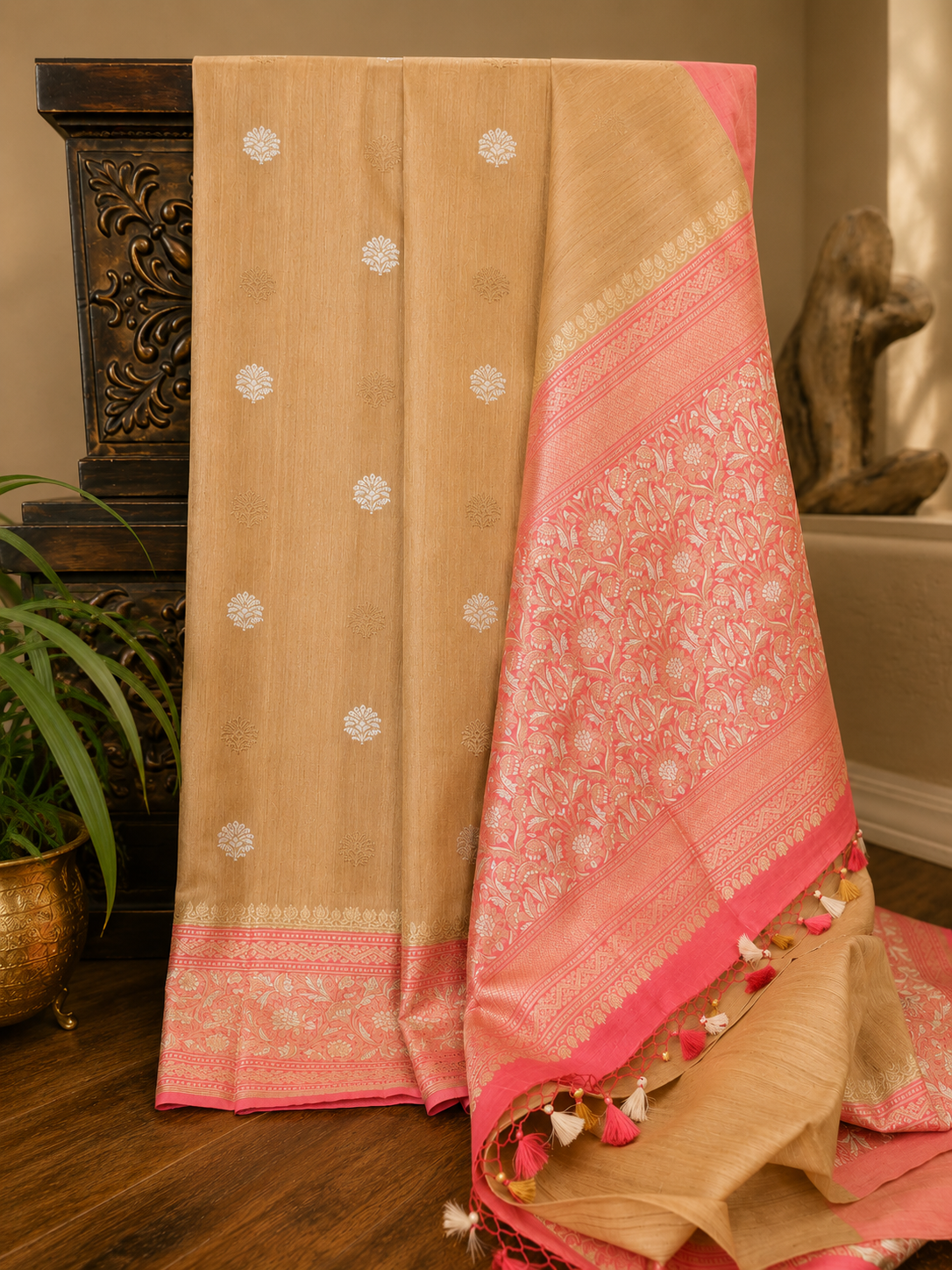 Tussar Silk Khadiyal Banarsi