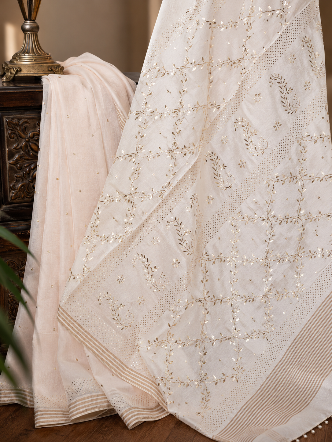 Blush Chanderi Kamdani Saree