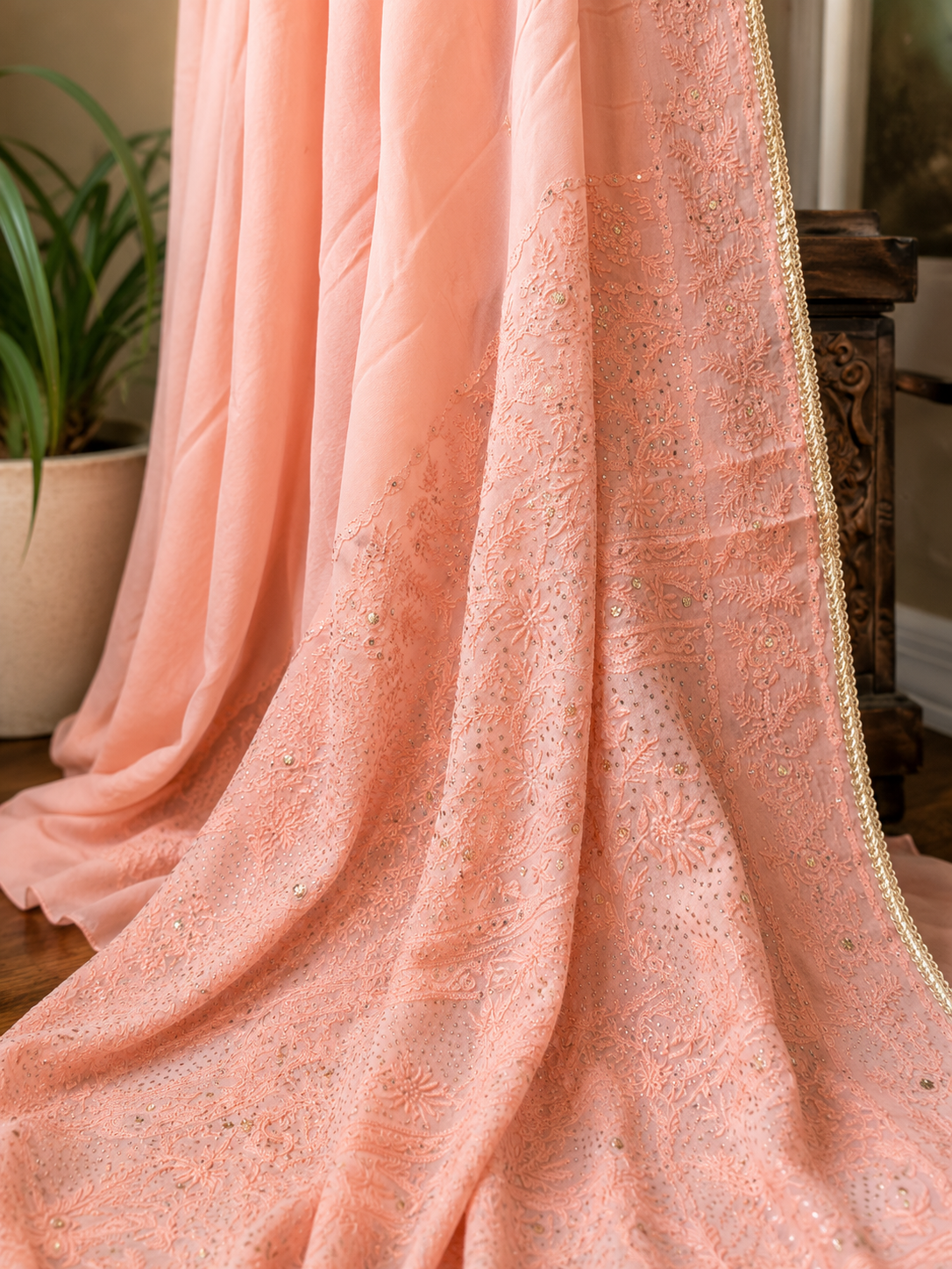 Pure Georgette Chikankari Saree