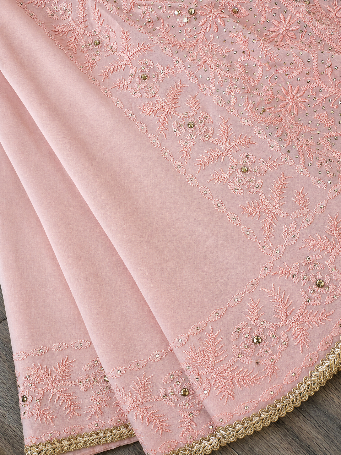 Pure Georgette Chikankari Saree