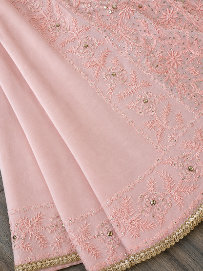 Pure Georgette Chikankari Saree
