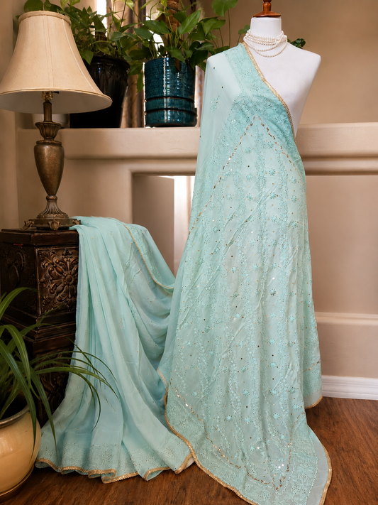 Pure Georgette Chikankari Saree