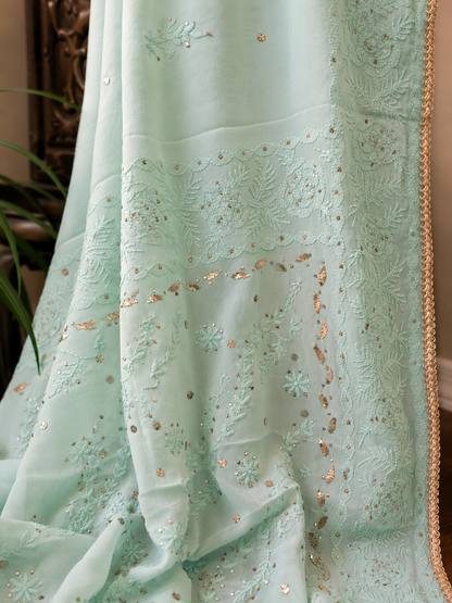 Pure Georgette Chikankari Saree