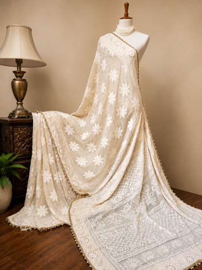 Exclusive Pure Georgette Chikankari Saree