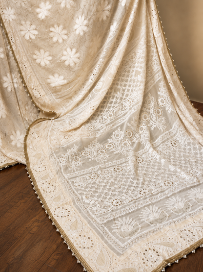 Exclusive Pure Georgette Chikankari Saree