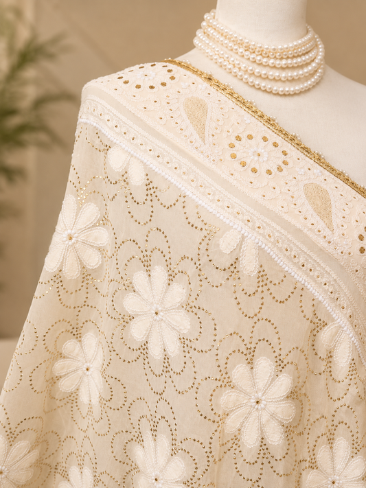 Exclusive Pure Georgette Chikankari Saree