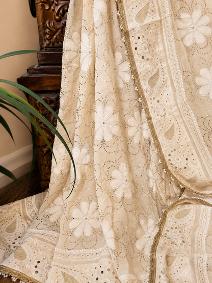 Exclusive Pure Georgette Chikankari Saree