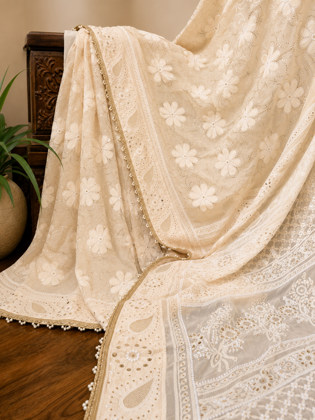 Exclusive Pure Georgette Chikankari Saree