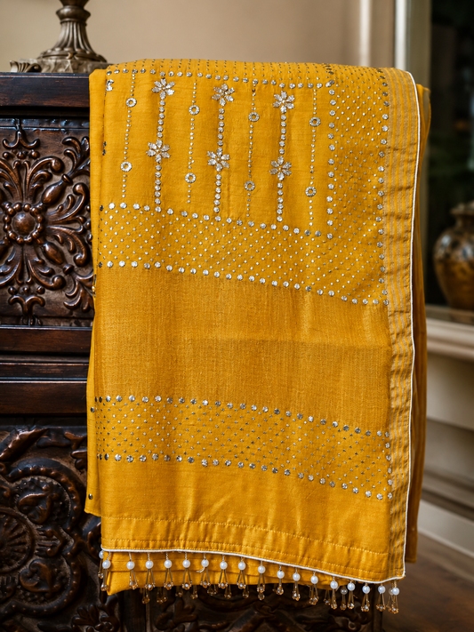 Silk Moonga Kamdani Saree