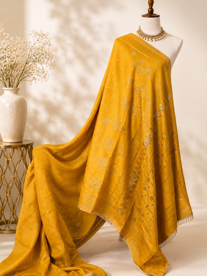 Silk Moonga Kamdani Saree