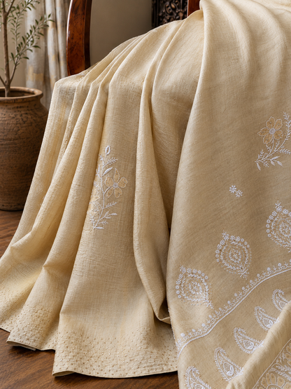 Pure Tussar Chikankari Saree