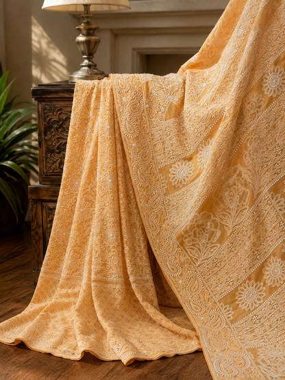 Pure Georgette Chikankari Saree