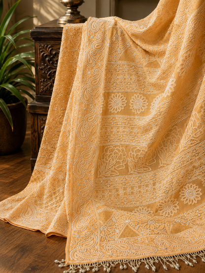 Pure Georgette Chikankari Saree