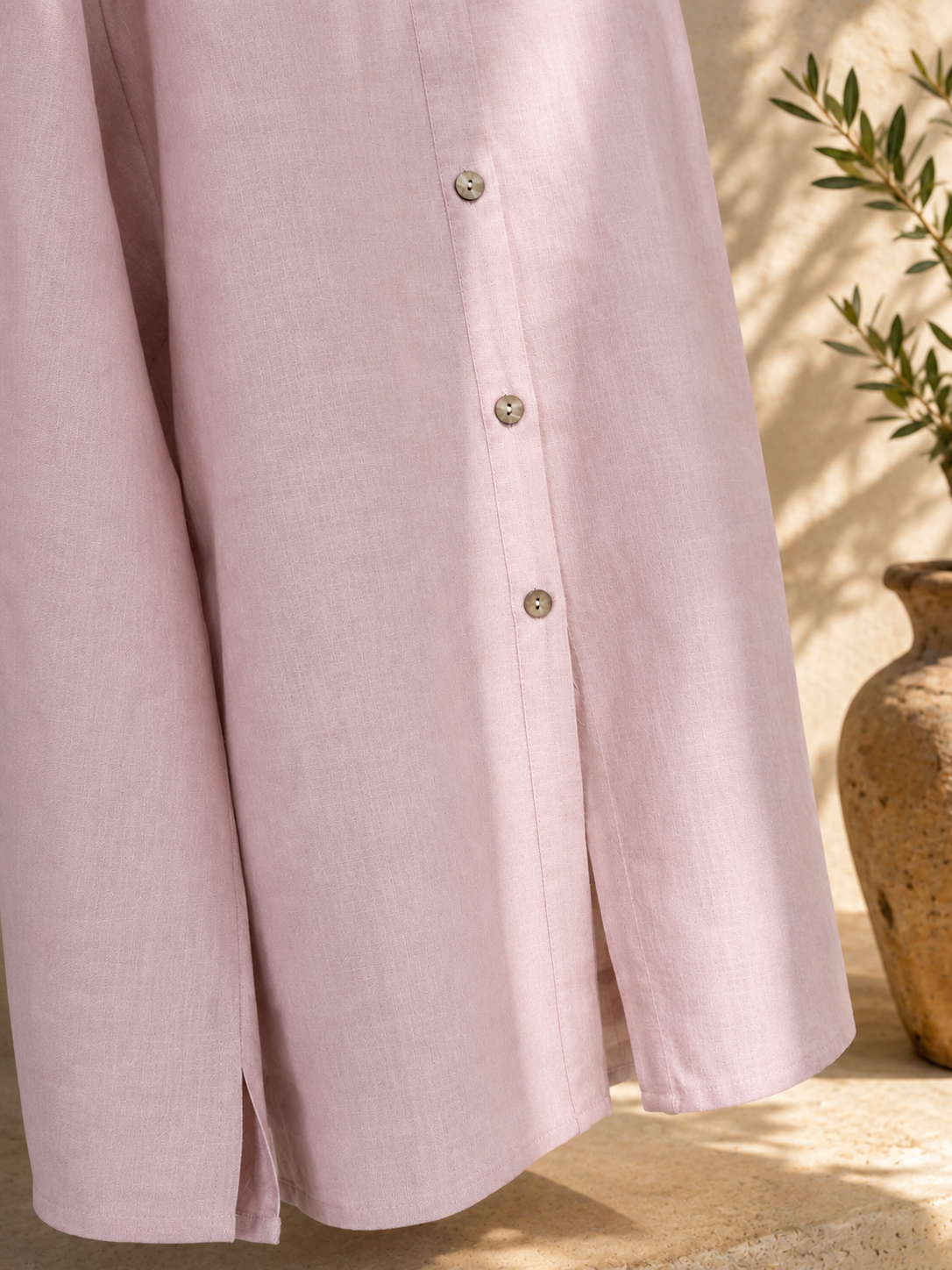 Rose Pure Linen Palazzo Pants
