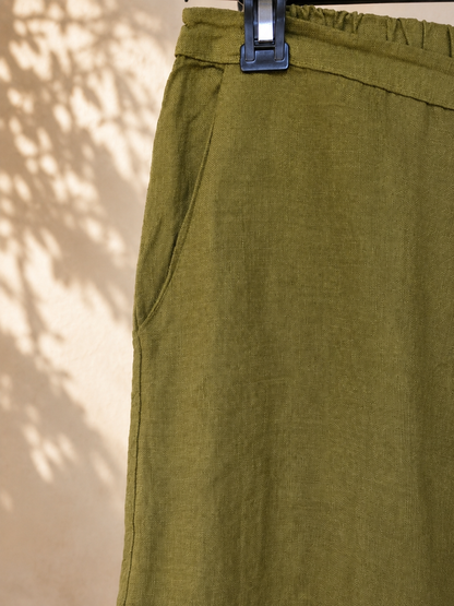 Wasabi Pure Linen Palazzo Pants