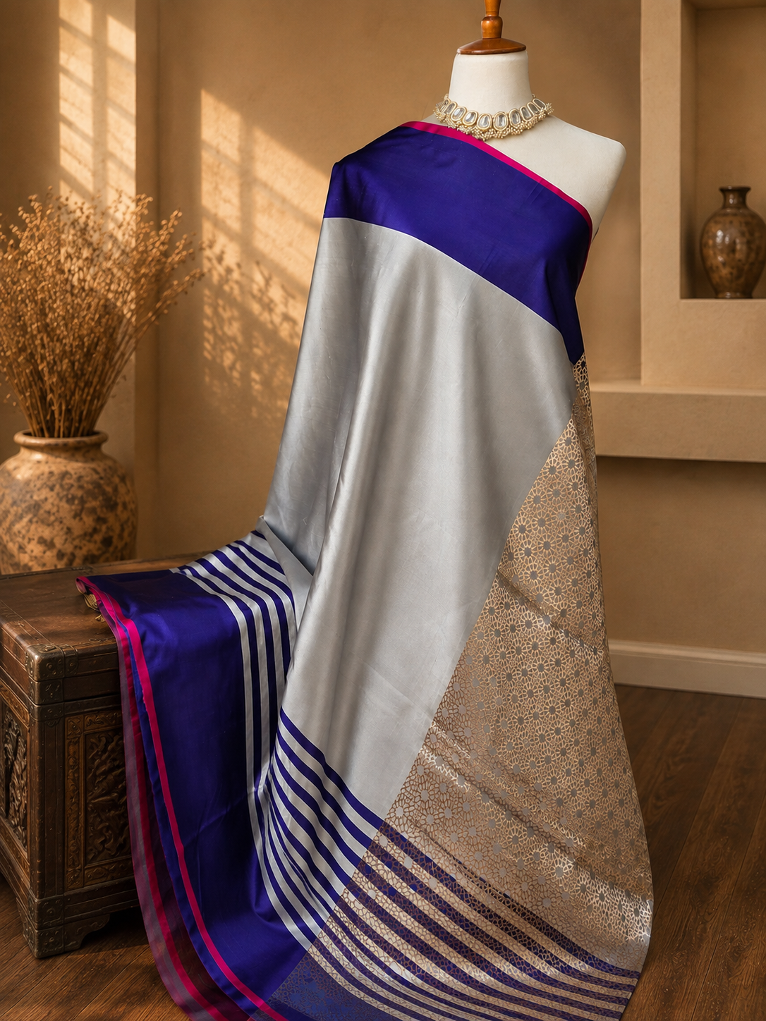Contemporary Double Katan Banarsi Saree