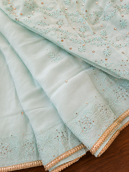 Pure Georgette Chikankari Saree