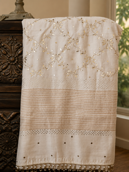 Blush Chanderi Kamdani Saree