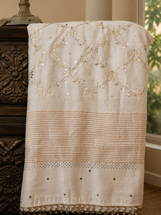 Blush Chanderi Kamdani Saree