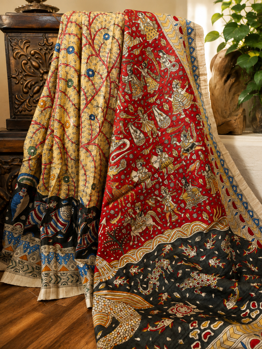 Tussar Matani Pachedi Kalamkari Saree