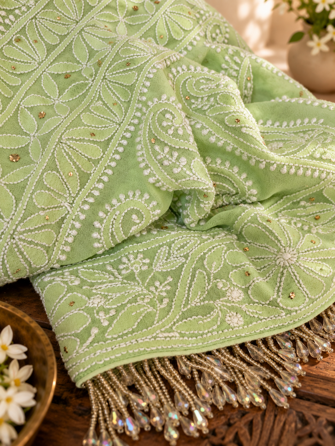 Pure Georgette Chikankari Saree
