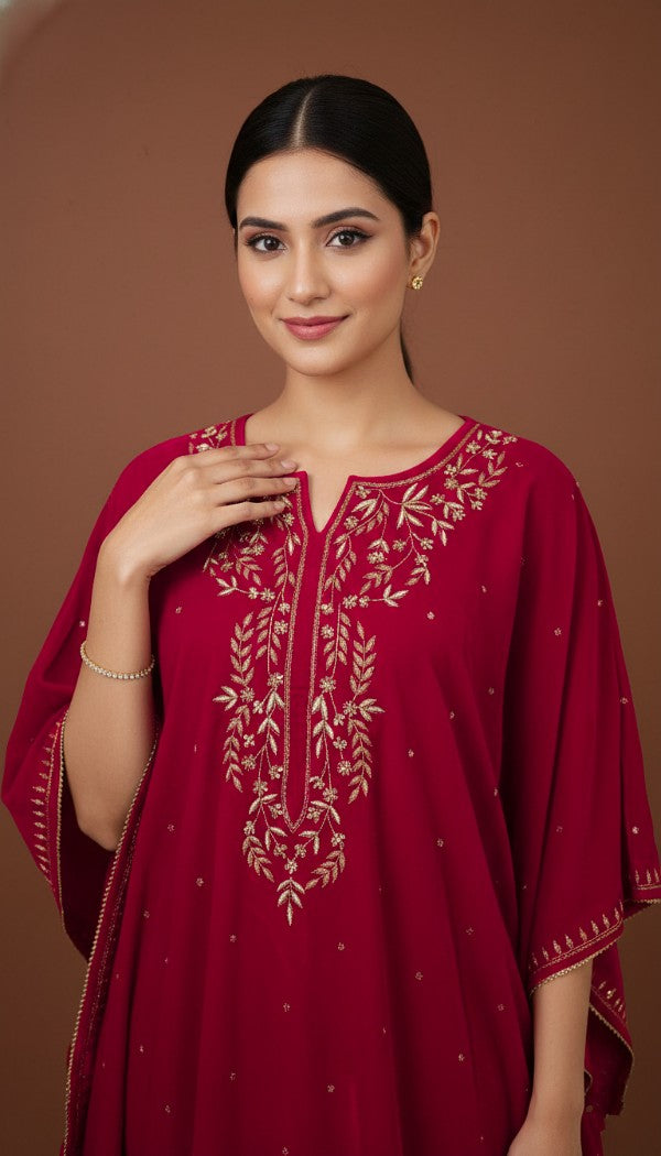 Velvet Anti-fit Zardozi Kaftan